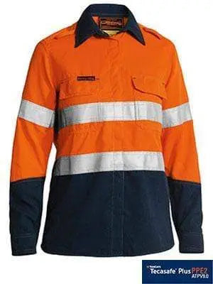 Bisley Workwear Women's Tencate Tecasafe® Plus 700 Taped Hi Vis Fr Vented Shirt BL8082T Metro Workwear.